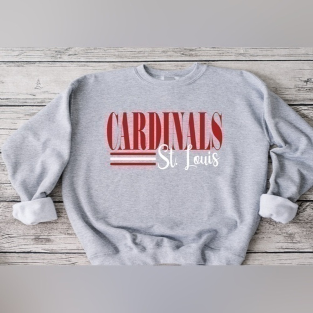Cardinals Striped Crewneck